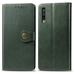 Wewoo Housse Coque Étui en cuir de protection pour téléphone portable avec boucle de couleur unie rétro lanière et cadre photo et fente carte et portefeuille et fonction de support Huawei Honor 9X Pro vert