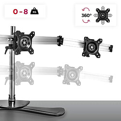 Acheter Duronic DM753 Support Triple 3 écrans de PC sur Socle | Hauteur Ajustable | Rotatif et Inclinable | Compatibilité avec Moniteur VESA 75/100 | Potence et Bras en Aluminium | Passe câble Inclus