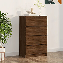 Maison Chic Commode Buffet - Meuble de rangement Chêne marron 60x35x98,5 cm Bois d'ingénierie -GKD51289