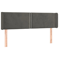 Avis Maison Chic Tête de lit scandinave à LED,meuble de chambre Gris foncé 147x16x78/88 cm Velours -MN57449