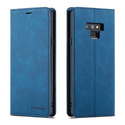 Wewoo Housse Coque Pour Galaxy Note9 Forwenw Dream Series Oil Edge Fort Magnetism Étui à rabat horizontal en cuir avec support et fentes cartes et portefeuille et cadre photo bleu