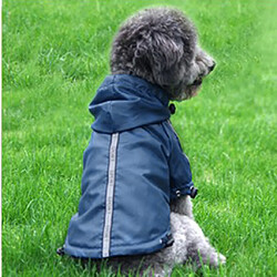 polaire réfléchissante doublée polaire imperméable poncho pour les vêtements pour animaux de compagnie petit chien xl bleu pas cher