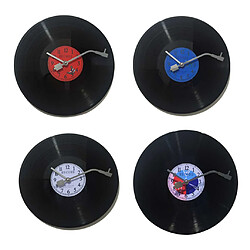 Acheter horloge murale vintage quartz ronde cd vinyle noir record horloge décor blanc