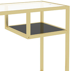 Helloshop26 Bureau table poste de travail meuble d'ordinateur informatique étude d'ordinateur Transparent 100 x 36 x 74 cm Verre trempé transparent 02_0023766 pas cher