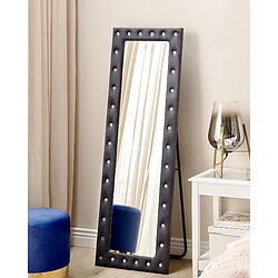 Beliani Miroir sur pied ANSOUIS Velours 150 cm Gris foncé