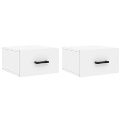 Maison Chic Lot de 2 Tables de Chevet murales - Tables de Nuit blanc 35x35x20 cm