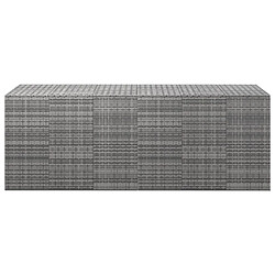 vidaXL Boîte à coussins de jardin Résine tressée 291x100,5x104 cm Gris