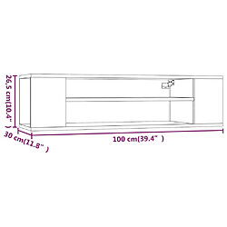 vidaXL Armoire TV suspendue Sonoma gris 100x30x26,5 cm Bois Ingénierie pas cher