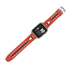 Wewoo Bracelet rouge pour Apple Watch Series 3 & 2 & 1 38mm Mode Sourire Visage Motif Silicone pas cher