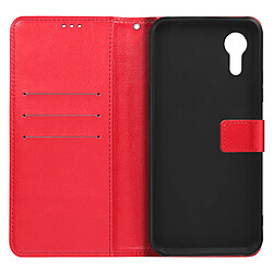 Avizar Étui pour Samsung Galaxy Xcover 7 Design Vintage Clapet Portefeuille Rouge