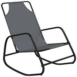 Maison Chic Chaise longue à bascule | Bain de soleil Relax | Transat gris acier et textilène -GKD19343