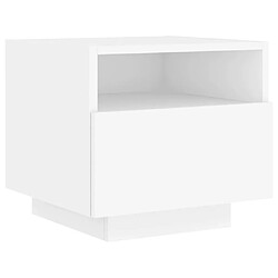 Maison Chic Table de chevet,Table de nuit,Table d'appoint pour salon avec lumières LED blanc 40x39x37 cm -MN95848 pas cher