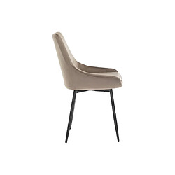 Vente-Unique Lot de 6 chaises - Velours et métal noir - Taupe - MASURIE pas cher