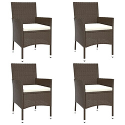 Acheter Ensemble à manger de jardin 5 pcs,Table et chaise à dîner marron poly rotin -MN69140