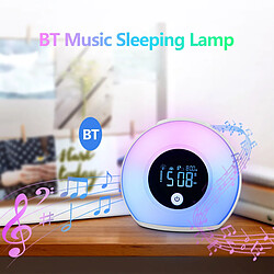 Universal Bluetooth sans fil 5.0 haut-parleur subwoofer veilleuse haut-parleur horloge fonction message vocal sommeil sommeil haut-pareilleur lampe de table | Portable Speaker (Blanc)