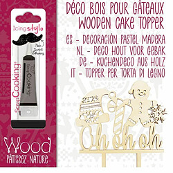 Scrapcooking Cake topper en bois Ohohoh + Stylo de glaçage noir