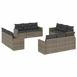 Maison Chic Salon de jardin avec coussins 12 pcs | Ensemble de Table et chaises | Mobilier d'Extérieur gris résine tressée -GKD40257