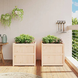 Avis Maison Chic Lot de 2 Jardinières,Bac à fleurs - pot de fleur bois de pin massif -GKD81497