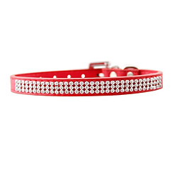 Wewoo Collier Chien & Chat rouge pour animaux de compagnie, Taille: S, 1.5 * 37 cm PU diamant clouté Pet Collar produits