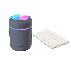 Humidificateur D'air à Diffuseur D'huile Essentielle USB Gris + 5 Bâtons De Filtre En Coton