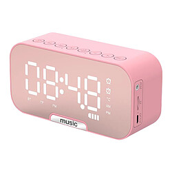 Haut-parleur Bluetooth Extérieur Stéréo Basse Numérique LED Réveil Radio FM Rose