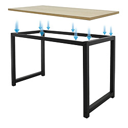 Avis ML DESIGN MODERN LIVING Table d'ordinateur bureau de travail MDF cadre en métal chêne noir 120 x 60 cm