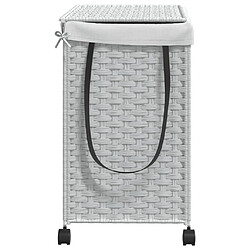 Acheter vidaXL Panier à linge avec roulettes blanc 60x35x60,5cm résine tressée