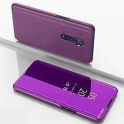 Wewoo Housse Coque Pour OPPO Reno2 / Reno2 F Étui à rabat horizontal en cuir plaqué miroir avec support Violet