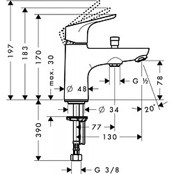 Avis mitigeur - bain / douche - monotrou - focus e - avec cartouche 2 vitesses - chromé - hansgrohe 31938000