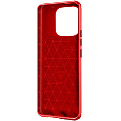 Avizar Coque pour Xiaomi Redmi 12C Souple Renforcée Effet Carbone Brossé rouge