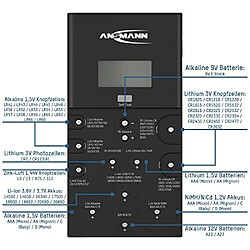 Acheter ANSMANN Testeur de piles Energy Check LCD (1 pce) ? Testeur de piles universel pour piles alcalines, zinc-air, lithium, Li-Ion et NiMH/NiCd ? Testeur de batterie et pile compact à affichage LCD