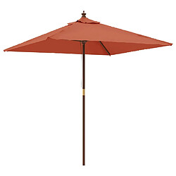 vidaXL Parasol de jardin avec mât en bois terre cuite 198x198x231 cm