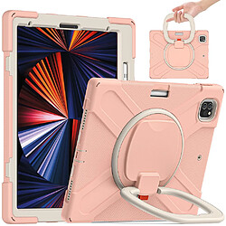 Coque en TPU + silicone à absorption magnétique, hybride avec béquille or rose pour votre Apple iPad Pro 12.9 pouces (2021)