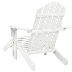 Avis vidaXL Chaise de jardin avec pouf Bois Blanc