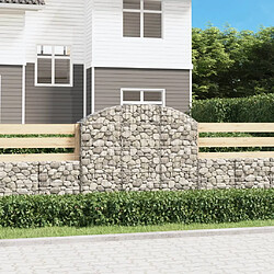 vidaXL Panier de gabions arqué 150x30x120/140 cm Fer galvanisé