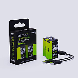 Avis SANAG Loopenergy 9V Block 2Er Pack, Pp3, 4500 Mwh, Wiederaufladbare Usb-C Batterie, Li-Ion, 1 Ladekabel Usb Type A Auf 2 X Type C