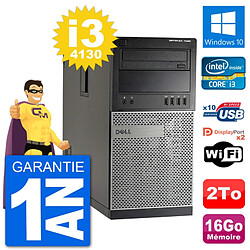 PC Tour Dell 7020 Intel Core i3-4130 RAM 16Go Disque Dur 2To Windows 10 Wifi - Occasion