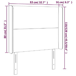 Acheter vidaXL Tête de lit avec oreilles Gris foncé 83x16x118/128 cm Velours