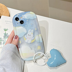 GUPBOO Étui pour iPhone13 Lune bateau lapin mignon étui pour téléphone portable fille douce