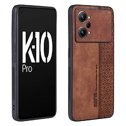 Coque en TPU + PU AZNS anti-chute pour votre Oppo K10 Pro 5G - marron