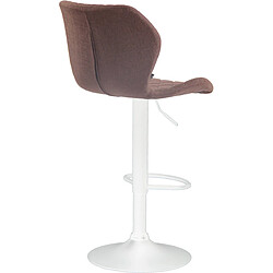 Acheter Decoshop26 Tabouret de bar x1 avec coutures décoratives en forme de losanges en tissu marron et métal blanc 10_0004669