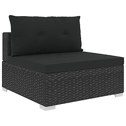 Acheter vidaXL Salon de jardin 6 pcs avec coussins Résine tressée Noir