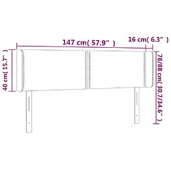 vidaXL Tête de lit avec oreilles Crème 147x16x78/88 cm Tissu pas cher