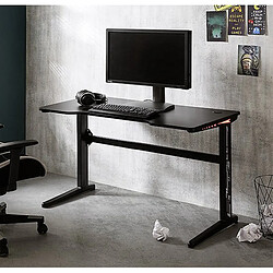 Pegane Bureau d'ordinateur avec LED coloris noir - Longueur 120 x Hauteur 73 x Profondeur 60 cm