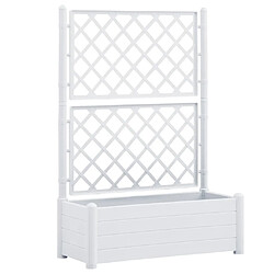 Maison Chic Jardinière,Bac à fleurs avec treillis - pot de fleur 100x43x142 cm PP Blanc -GKD68256