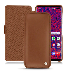 Housse cuir Samsung Galaxy S10 5G - Rabat horizontal - Marron ( Nappa - Pantone #8B4720 ) - NOREVE