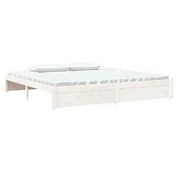 Avis Maison Chic Lit adulte - Lit simple Cadre de lit,Structure du lit Contemporain Blanc Bois massif 200x200 cm -MN77996