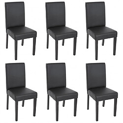 Decoshop26 Lot de 6 chaises de salle à manger synthétique noir mat pieds foncés CDS04235 