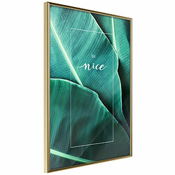 Paris Prix Affiche Murale Encadrée Banana Leaves with a Message Green 20 x 30 cm Or