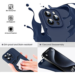 Coque Silicone Bleu Nuit Pour iPhone 15 Pro Little Boutik®